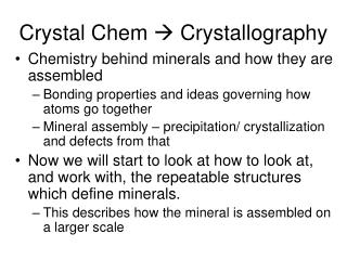 Crystal Chem  Crystallography