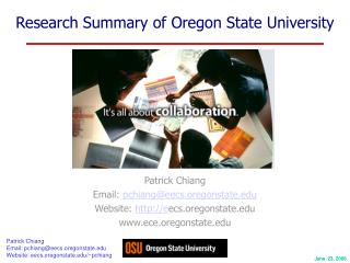 Research Summary of Oregon State University