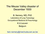The Meuse Valley disaster of December 1930