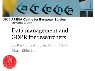 Data management and GDPR for researchers