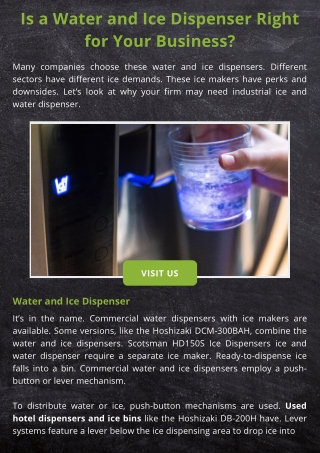 Is a Water and Ice Dispenser Right for Your Business