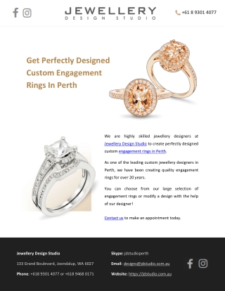Get Perfectly Designed Custom Engagement Rings In Perth