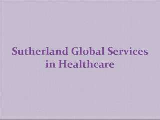 Sutherland Global Services in Healthcare