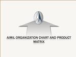 Aimil organization chart and product matrix