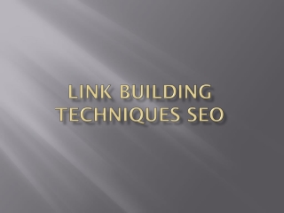 Link building techniques seo