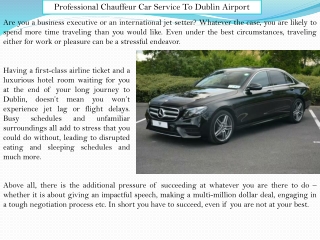 Professional Chauffeur Car Service To Dublin Airport - LFLCS
