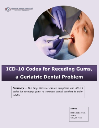 ICD-10 Codes for Receding Gums, a Geriatric Dental Problem ed