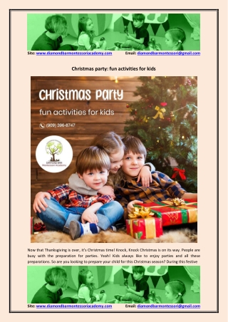 Christmas party fun activities for kids