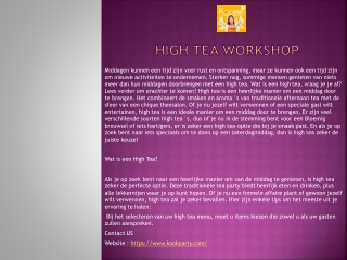 High Tea Workshop