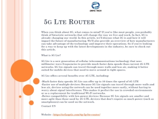 5g Lte Router
