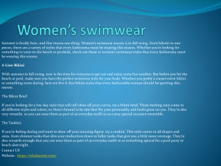 Women’s swimwear