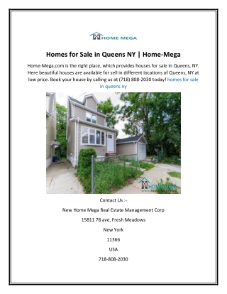 Homes for Sale in Queens NY  Home-Mega