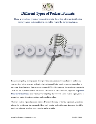 Different Types of Podcast Formats
