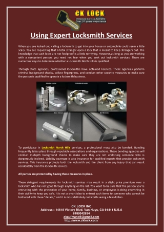 Using Expert Locksmith Services