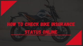 How to check bike insurance status online