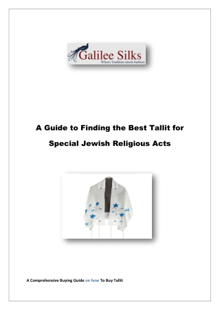A Guide to Finding the Best Tallit for Special Jewish Religious Acts