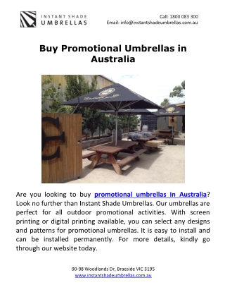 Buy Promotional Umbrellas in Australia
