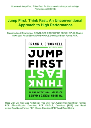 Download Jump First  Think Fast An Unconventional Approach to High Performance [EBOOK]