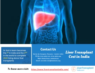 More About Liver Transplant Cost in India