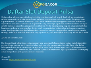 Daftar Slot Deposit Pulsa