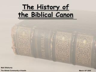 PPT - B. Biblical Canon PowerPoint Presentation - ID:4547437