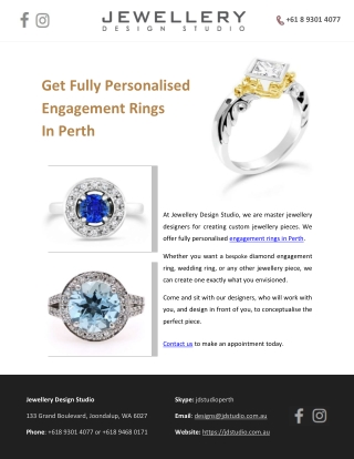 Get Fully Personalised Engagement Rings In Perth