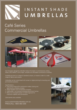 Cafe Series Commercial Umbrellas brochure