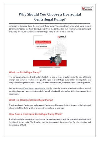 Why Should You Choose a Horizontal Centrifugal Pump.docx