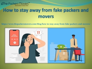 How to stay away from fake Packers and Movers
