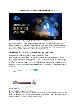 23 Interesting Salesforce Statistics and Facts in 2023