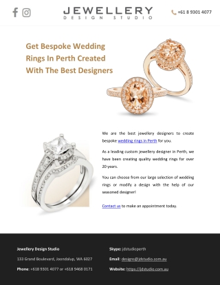 Get Bespoke Wedding Rings In Perth Created With The Best Designers