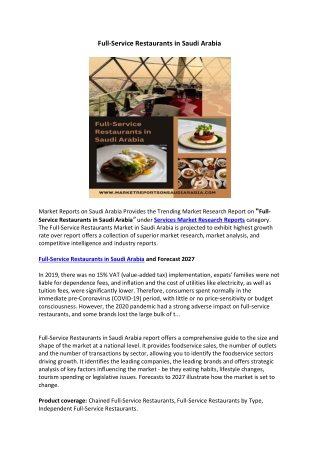 Full-Service Restaurants in Saudi Arabia pdf file