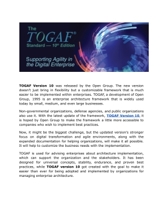 What Is New In TOGAF Version 10