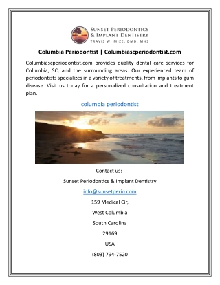 Columbia Periodontist | Columbiascperiodontist.com