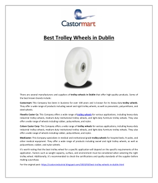 Best Trolley Wheels in Dublin