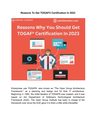 Reasons To Get TOGAF® Certification In 2023