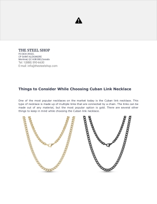 Things to Consider While Choosing Cuban Link Necklace