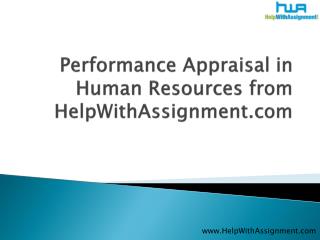 Performance Appraisal in Human Resources from HWA