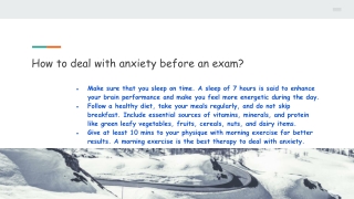 How to deal with anxiety before an exam?