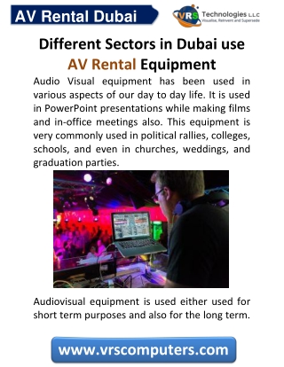 Different Sectors in Dubai Use AV Rental Equipment