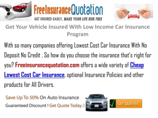Auto Insurance For Low Income Families