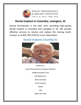 Dental Implant in Columbia, Lexington, SC