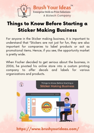 Things to Know Before Starting a Sticker Making Business