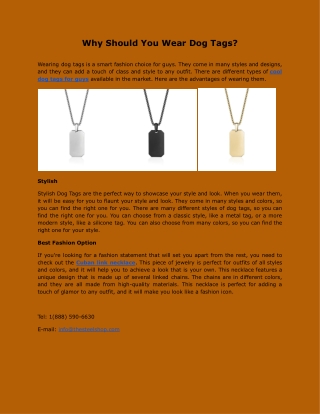 Why Should You Wear Dog Tags