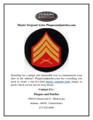 Master Sergeant Army Plaquesandpatches