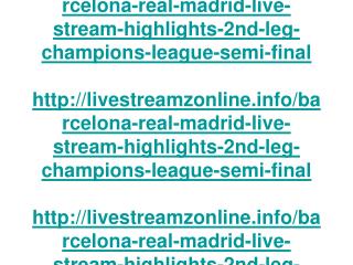 barcelona vs real madrid live stream highlights 2nd leg cham
