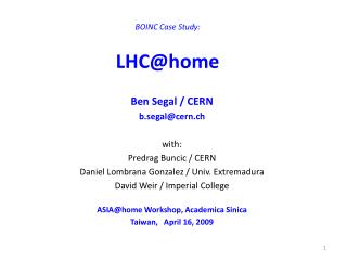 BOINC Case Study: LHC@home