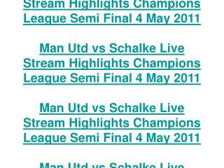 man utd vs schalke live stream highlights champions league s