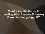 Condor Capital Corp Hauppauge NY