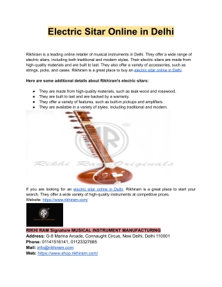 Electric Sitar Online in Delhi